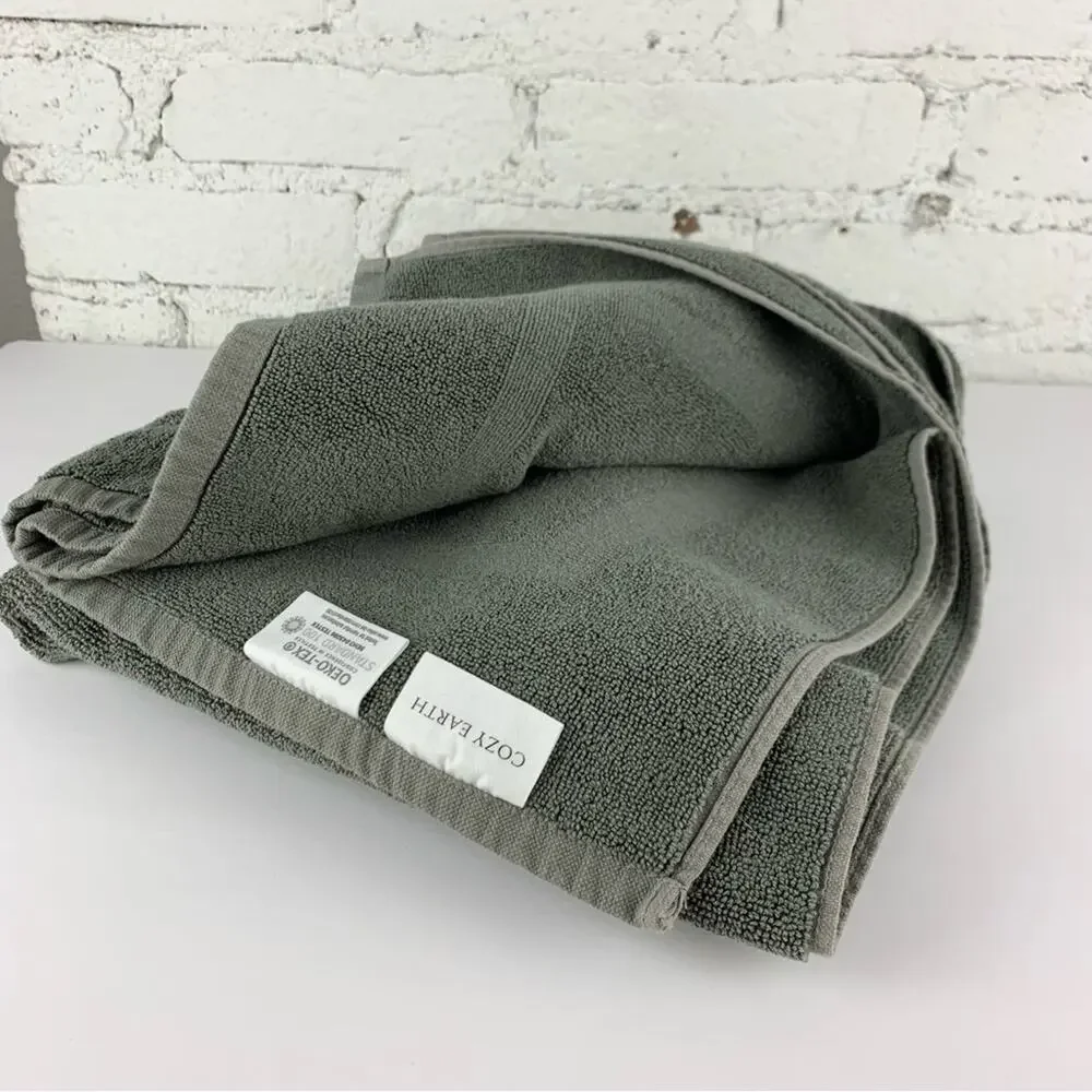 Cozy Earth Dark Grey Bamboo Viscose Cotton Large Bath Mat 27”x 45”